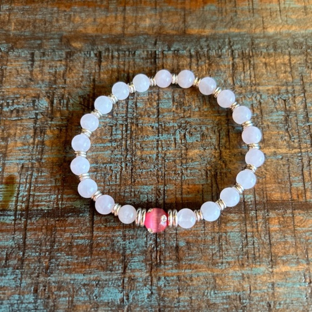 Light Rose Quartz Gemstone Bracelet